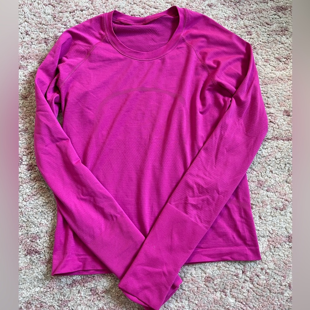 Sonic Pink Long sleeve Lululemon Swiftly Tech
